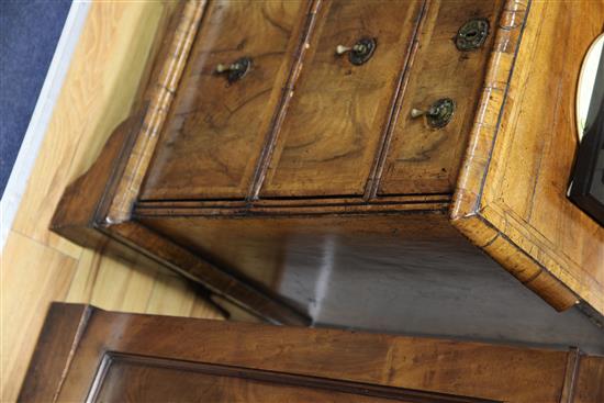 An 18th century walnut and featherbanded chest, W.3ft 3in.